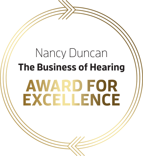 Award For Excellence Given By The Business Of Hearing Duncan Hearing received the Award For Excellence by The Business Of Hearing